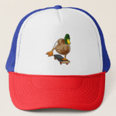 Casquette Canard comme patineur avec skateboard (Devant)