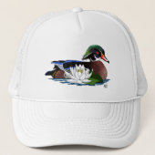 Casquette Canard en bois coloré nénuphar faune bleu (Devant)