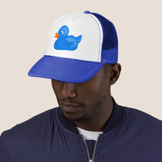 Casquette Canard en caoutchouc bleu (En situation)