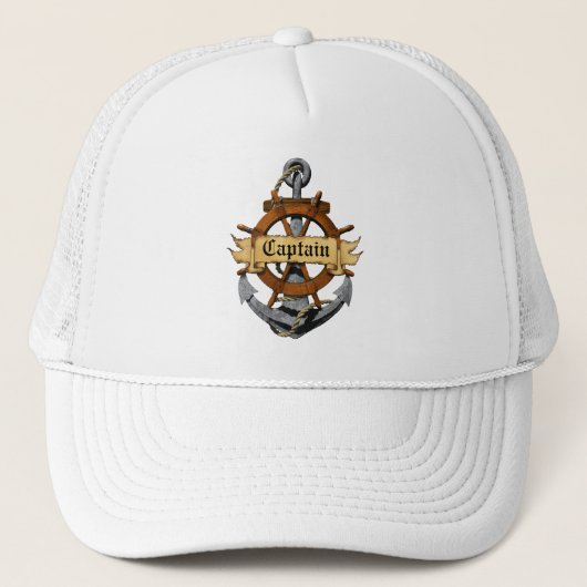 Casquette Capitaine Anchor et roue (Devant)