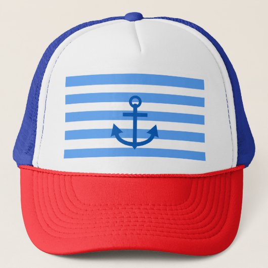 Casquette Capitaine, Ancre et bleu blanc (Devant)