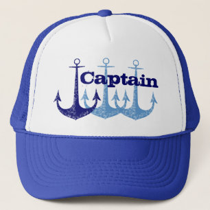 Casquette Capitaine bleu d'ancre, garçon personnalisé