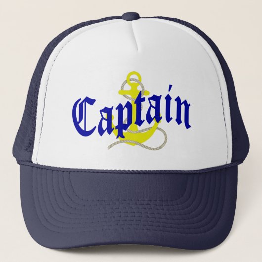Casquette Capitaine de bateau et ancre (Devant)