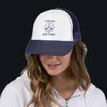 Casquette Capitaine et votre nom Ancre nautique et aviron<br><div class="desc">Ancre nautique et aviron croisé avec Casquette de nom de capitaine personnalisé.</div>