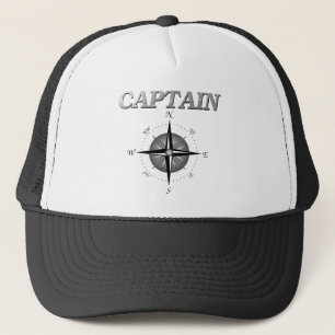 Casquette Capitaine gris avec le rose de boussole