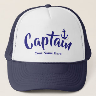 Casquette Capitaines nautiques d'ancre de nom fait sur