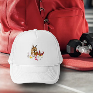 Casquette Caracal Chat Sauvage Floral Vert