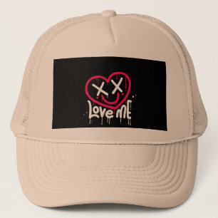Casquette caractère de coeur avec yeux morts et sourire pulv