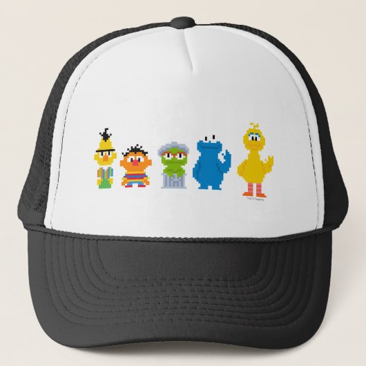 Casquette Caractères Pixel Sesame Street (Devant)