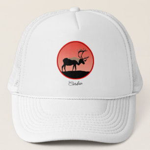 Casquette Caribou au coucher du soleil - Art original de la