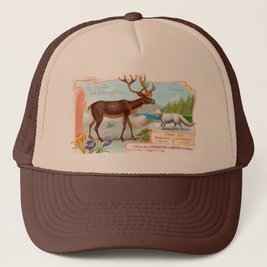 Casquette Caribou vintage (rennes) et renard arctique (Devant)