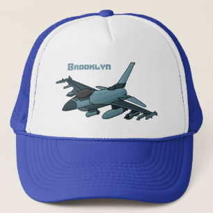 Casquette Caricature d'avion de chasse militaire