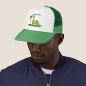 Casquette Caricature de dinosaure de brontosaurus vert migno (En situation)