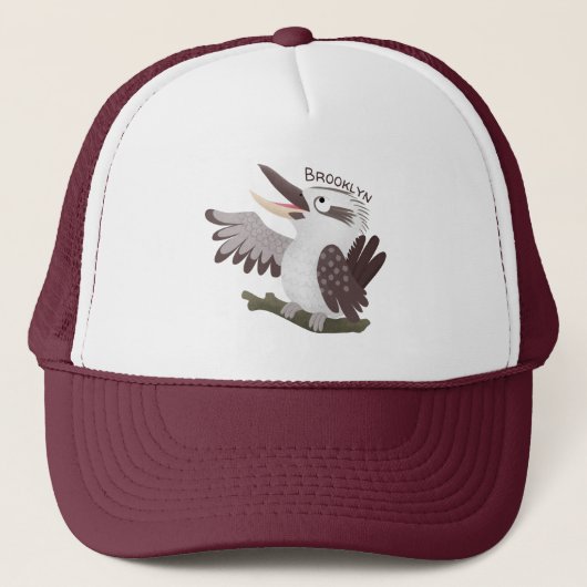 Casquette Caricature de kookaburra drôle et drôle (Devant)