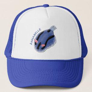 Casquette Caricature de nudibranche bleu mignon