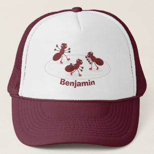 Casquette Caricature de patinage sur glace de Happy red four