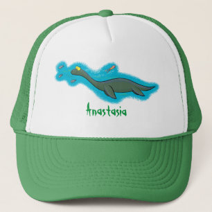 Casquette Caricature de plesiosaure, monstre marin mignon et