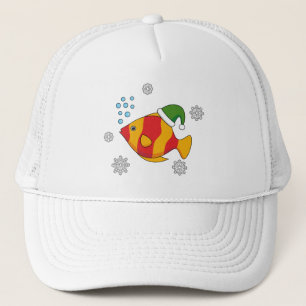Casquette Caricature de poisson tropical de Noël sur le Moti