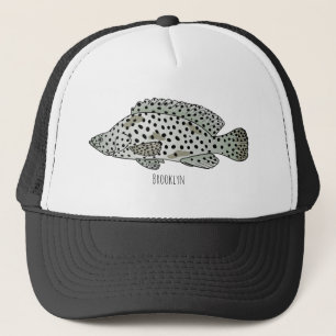 Casquette Caricature de poissons de mérou à bosse
