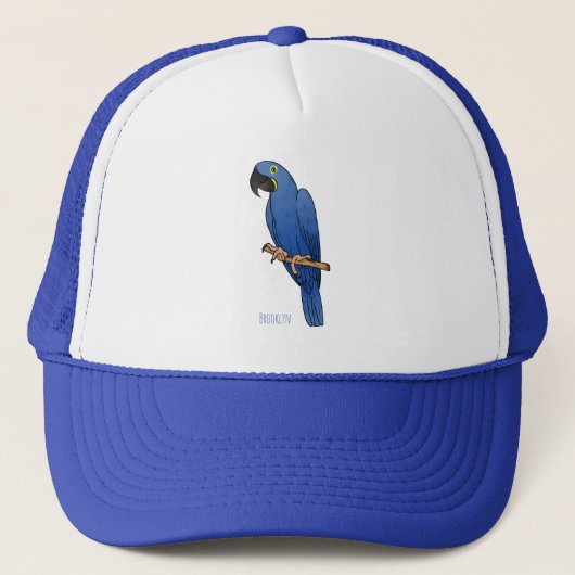 Casquette Caricature d'oiseau macaw Hyacinth (Devant)