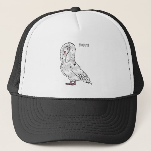 Casquette Caricature d'oiseau pigeon Jacobin (Devant)