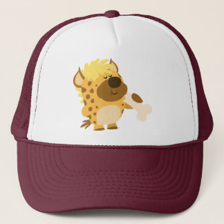 Casquette Caricature mignonne pointée Hyena écrasant un Casq