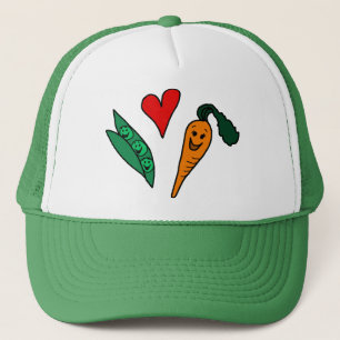 Casquette Carottes d'amour de pois, conception verte et