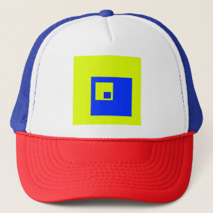 Casquette Carré jaune et bleu