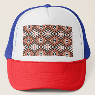Casquette Carrelage traditionnel, corail ethnique géométriqu