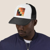 Casquette Carrés couleur (En situation)