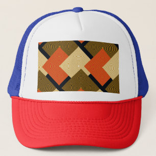 Casquette Carrés géométriques rétro : Motif Vintage.