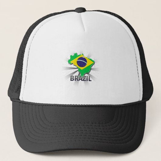 Casquette Carte 2,0 de drapeau du Brésil (Devant)