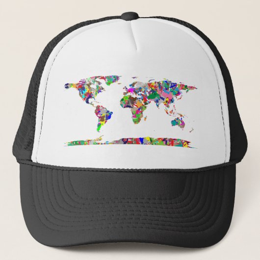 Casquette Carte Abstraite du monde coloré 2 (Devant)
