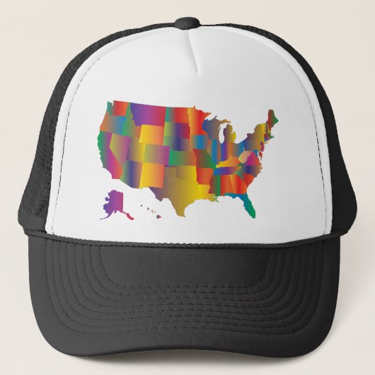 Casquette Carte colorée de l'Amérique (Devant)