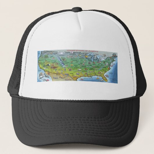 Casquette Carte de bande dessinée des Etats-Unis (Devant)