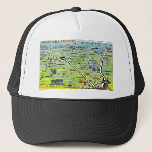 Casquette Carte de dessin de pays TX Hill (Devant)