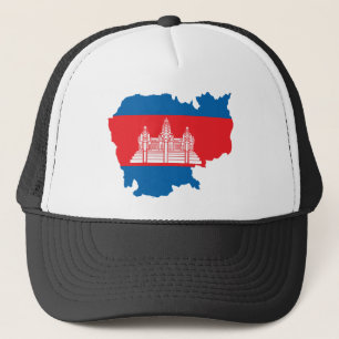 Casquette Carte de drapeau du Cambodge normale