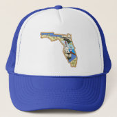 Casquette Carte de Floride Jacksonville Miami Tampa Key West (Devant)