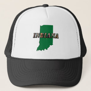 Casquette Carte de l'état de l'Indiana et texte de l'image