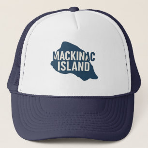 Casquette Carte de l'île Mackinac Silhouette Bold Michigan
