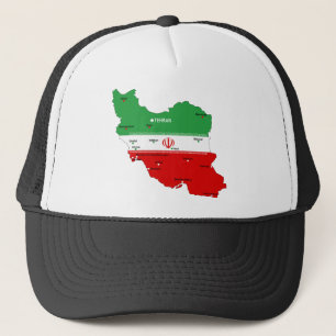 Casquette Carte de l'Iran avec drapeau et emblème