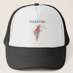 Casquette Carte de Palestine florale Pour la Palestine