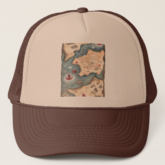 Casquette Carte de pirate (Devant)