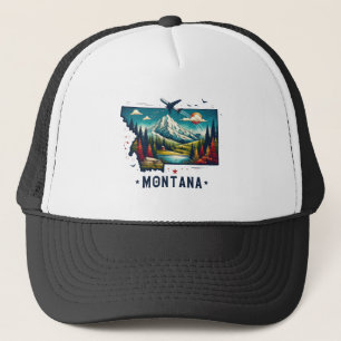 Casquette Carte d'état Retro Vintage Montana