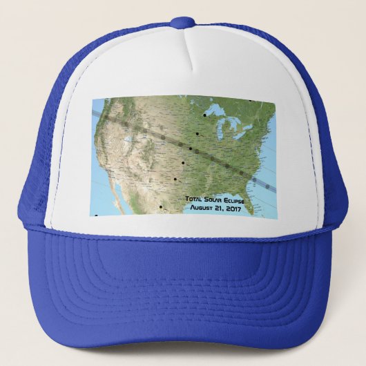 Casquette Carte du chemin d'Eclipse solaire 2017 (Devant)