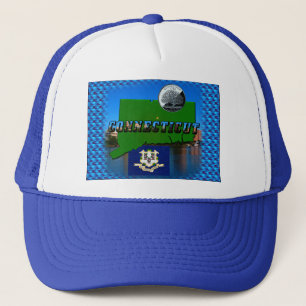 Casquette Carte du Connecticut, Texte, Trimestre des couleur