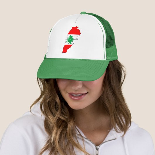 Casquette Carte du Liban avec drapeau (En situation)