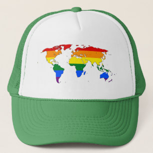 Casquette Carte du monde de la fierté arc-en-ciel LGBT Casqu