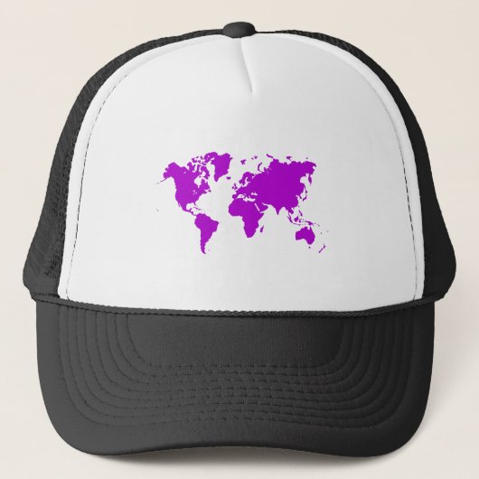 Casquette Carte du monde - Violet (Devant)