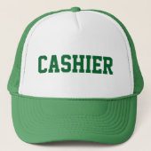 CASQUETTE CASHIER avec texte vert (Devant)